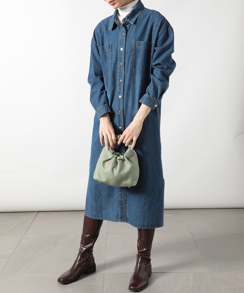 SETUP7（セットアップセブン）の「【SETUP7】サークルハンドルプリーツバッグ KNF（ショルダーバッグ・レディース・ホワイト/ブラック/レッド/ピンク/イエロー/グリーン・FREE）」の10枚目の写真