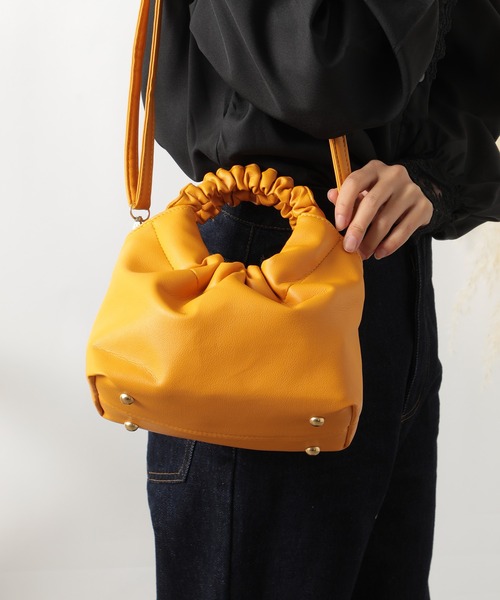 セール】【SETUP7】サークルハンドルプリーツバッグ KNF（ショルダー