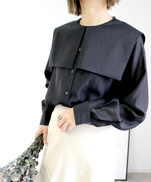 MLI'A（エムリア）の「セーラーカラーシャツ（シャツ/ブラウス・レディース・オフホワイト/ブラック/ネイビー・M）」の11枚目の写真