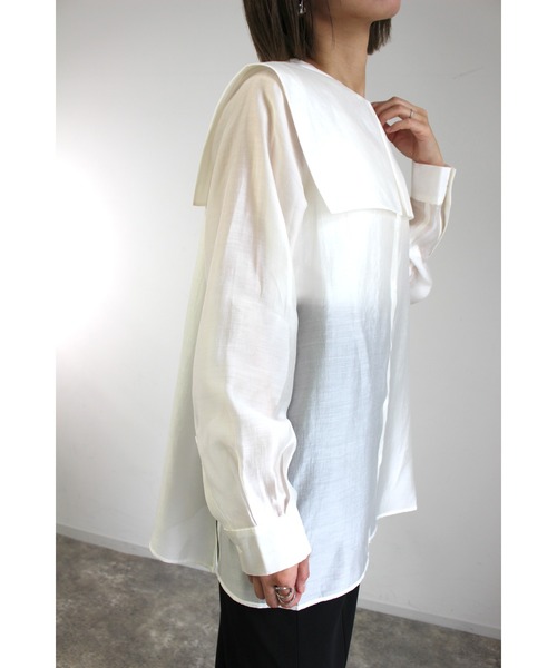 MLI'A（エムリア）の「セーラーカラーシャツ（シャツ/ブラウス・レディース・オフホワイト/ブラック/ネイビー・M）」の20枚目の写真