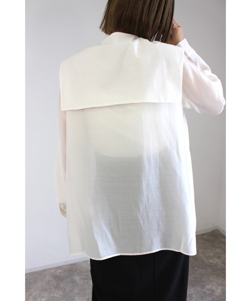 MLI'A（エムリア）の「セーラーカラーシャツ（シャツ/ブラウス・レディース・オフホワイト/ブラック/ネイビー・M）」の16枚目の写真