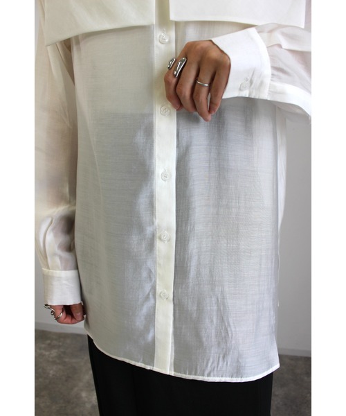 MLI'A（エムリア）の「セーラーカラーシャツ（シャツ/ブラウス・レディース・オフホワイト/ブラック/ネイビー・M）」の21枚目の写真