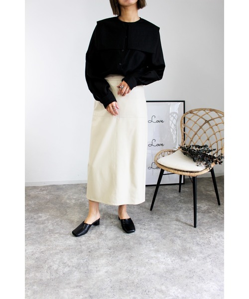 MLI'A（エムリア）の「セーラーカラーシャツ（シャツ/ブラウス・レディース・オフホワイト/ブラック/ネイビー・M）」の18枚目の写真