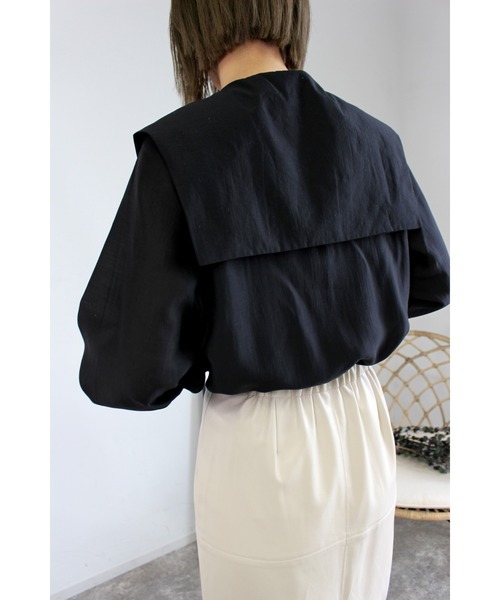 MLI'A（エムリア）の「セーラーカラーシャツ（シャツ/ブラウス・レディース・オフホワイト/ブラック/ネイビー・M）」の10枚目の写真