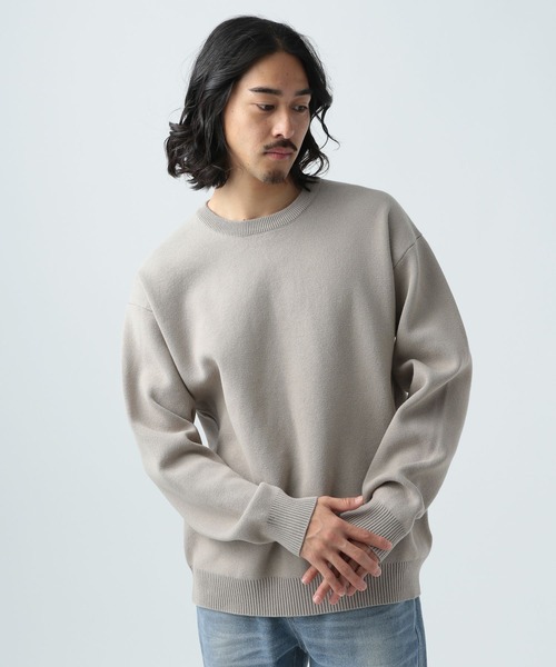 BAYFLOW（ベイフロー）の「スウェットライクニットプルオーバー（ニット/セーター・メンズ・セージグリーン/ベージュ/ホワイト・MEDIUM/LARGE）」の17枚目の写真