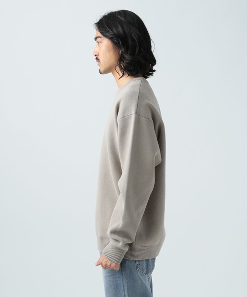 BAYFLOW（ベイフロー）の「スウェットライクニットプルオーバー（ニット/セーター・メンズ・セージグリーン/ベージュ/ホワイト・MEDIUM/LARGE）」の7枚目の写真