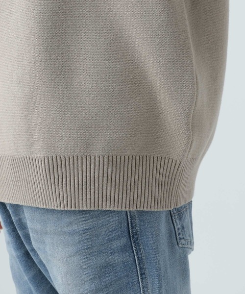 BAYFLOW（ベイフロー）の「スウェットライクニットプルオーバー（ニット/セーター・メンズ・セージグリーン/ベージュ/ホワイト・MEDIUM/LARGE）」の6枚目の写真