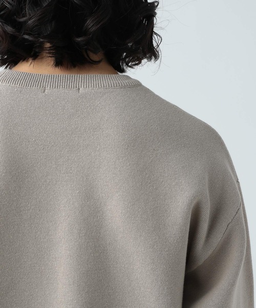 BAYFLOW（ベイフロー）の「スウェットライクニットプルオーバー（ニット/セーター・メンズ・セージグリーン/ベージュ/ホワイト・MEDIUM/LARGE）」の16枚目の写真