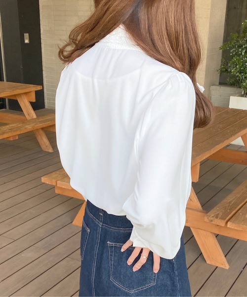 apres jour（アプレジュール）の「レースボウタイブラウス【ZOZOTOWN限定アイテム】（シャツ/ブラウス・レディース・ブラック/ブルー系その他/オフホワイト・フリー/X-LARGE）」の8枚目の写真