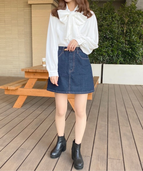 apres jour（アプレジュール）の「レースボウタイブラウス【ZOZOTOWN限定アイテム】（シャツ/ブラウス・レディース・ブラック/ブルー系その他/オフホワイト・フリー/X-LARGE）」の9枚目の写真