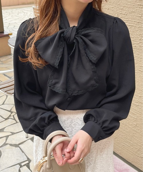 apres jour（アプレジュール）の「レースボウタイブラウス【ZOZOTOWN限定アイテム】（シャツ/ブラウス・レディース・ブラック/ブルー系その他/オフホワイト・フリー/X-LARGE）」の11枚目の写真