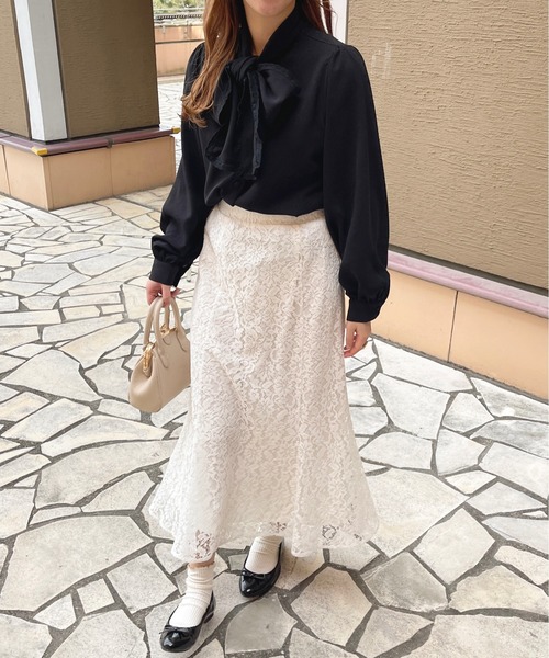 apres jour（アプレジュール）の「レースボウタイブラウス【ZOZOTOWN限定アイテム】（シャツ/ブラウス・レディース・ブラック/ブルー系その他/オフホワイト・フリー/X-LARGE）」の16枚目の写真