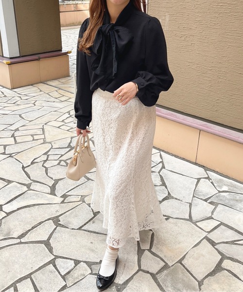 apres jour（アプレジュール）の「レースボウタイブラウス【ZOZOTOWN限定アイテム】（シャツ/ブラウス・レディース・ブラック/ブルー系その他/オフホワイト・フリー/X-LARGE）」の17枚目の写真