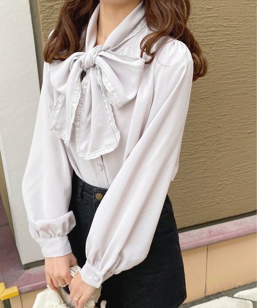 apres jour（アプレジュール）の「レースボウタイブラウス【ZOZOTOWN限定アイテム】（シャツ/ブラウス・レディース・ブラック/ブルー系その他/オフホワイト・フリー/X-LARGE）」の20枚目の写真