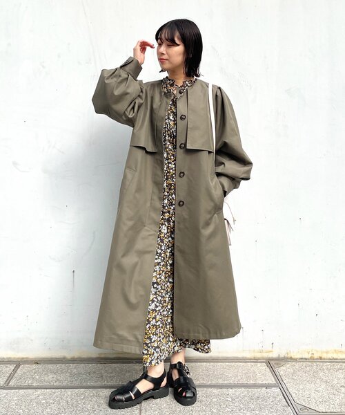 OPAQUE.CLIP（オペークドットクリップ）の「◆2WAYトレンチコート（トレンチコート・レディース・ベージュ/ダークオリーブ・38）」の9枚目の写真