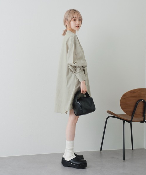 Kastane（カスタネ）の「ストライプスーパービッグシャツ（シャツ/ブラウス・レディース・グリーン/イエロー/サックスブルー/ピンク・FREE）」の20枚目の写真