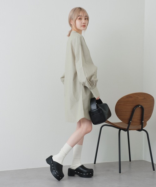 Kastane（カスタネ）の「ストライプスーパービッグシャツ（シャツ/ブラウス・レディース・グリーン/イエロー/サックスブルー/ピンク・FREE）」の18枚目の写真