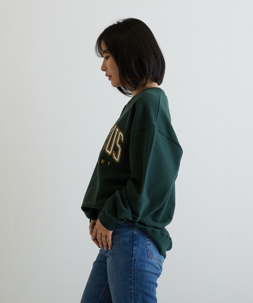 VIBGYOR（ヴィブジョー）の「【CHICHI】PARAMUS MINNESOTA LOGO / パラマス ミネソタ アーチロゴ 配色刺繍 クルーネック スウェット（スウェット・レディース・ネイビー/グリーン/グレー系その他・FREE）」の6枚目の写真