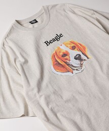 FREAK'S STORE | WEB限定 ビッグシルエット フロント刺繍 アニマルプリントTシャツ/Beagle/ビーグル/DOG/犬(Tシャツ/カットソー)
