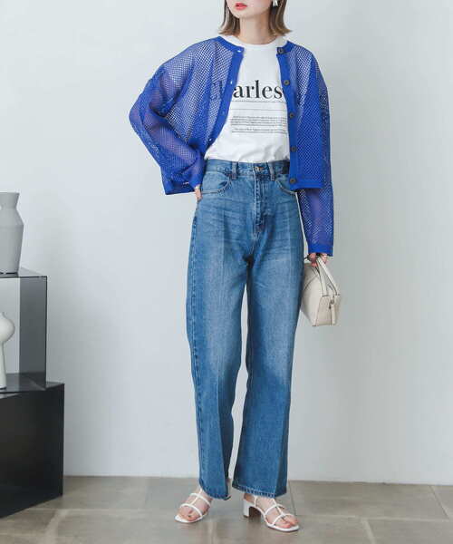 2WAYメッシュショートカーディガン