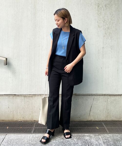 OPAQUE.CLIP(オペークドットクリップ)の「◆ダブルベルトクッションミュールサンダル(サンダル・レディース・ブラック/オフホワイト・02/03)」の5枚目の写真