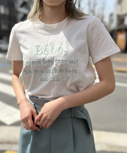 one way（ワンウェイ）の「Bebe Tシャツ（Tシャツ/カットソー・レディース・ホワイト/ベージュ/ホワイト系その他/ダークブルー/パープル・FREE）」の3枚目の写真