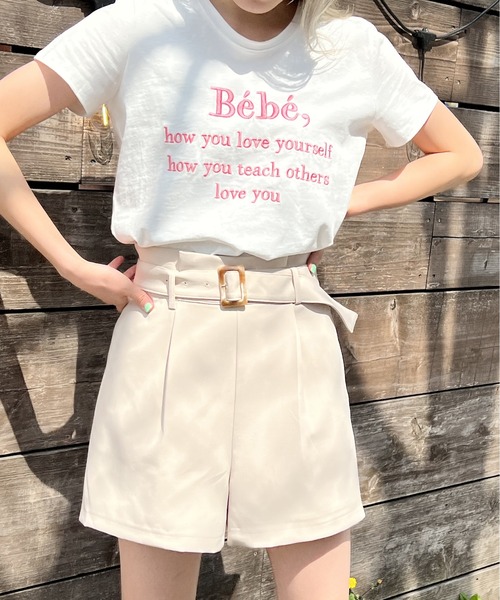 one way（ワンウェイ）の「Bebe Tシャツ（Tシャツ/カットソー・レディース・ホワイト/ベージュ/ホワイト系その他/ダークブルー/パープル・FREE）」の2枚目の写真