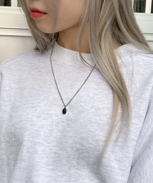 Figments（フィグメンツ）の「ストーンネックレス（ネックレス・レディース・ホワイト/ブラック/ターコイズブルー・FREE）」の2枚目の写真