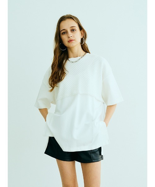 ENVYM（アンビー）の「バックドロストビッグＴｅｅ（Tシャツ/カットソー・レディース・ホワイト/ブラック/イエロー・FREE）」の2枚目の写真