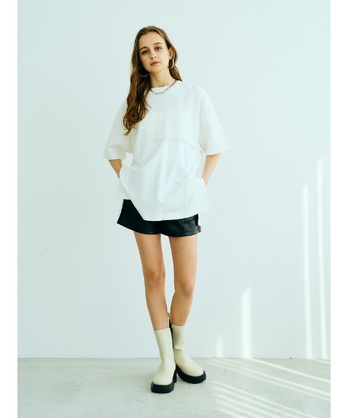 ENVYM（アンビー）の「バックドロストビッグＴｅｅ（Tシャツ/カットソー・レディース・ホワイト/ブラック/イエロー・FREE）」の4枚目の写真