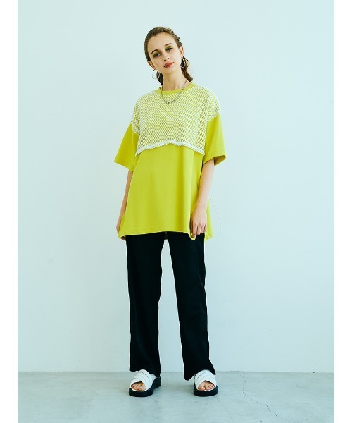 ENVYM（アンビー）の「バックドロストビッグＴｅｅ（Tシャツ/カットソー・レディース・ホワイト/ブラック/イエロー・FREE）」の6枚目の写真