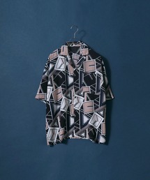 Total Pattern Print Big Silhouette Open Collar Shirt/総柄プリント ビッグシルエット オープンカラーシャツ