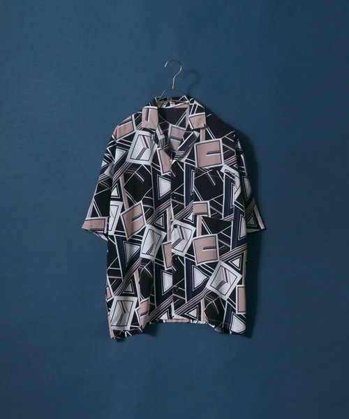 ANPAS(アンパス)の「Total Pattern Print Big Silhouette Open Collar Shirt/総柄プリント ビッグシルエット オープンカラーシャツ(シャツ/ブラウス・メンズ・ライトグレー/パープル/グリーン・LL/M/L)」の3枚目の写真