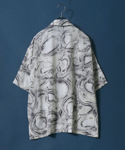 ANPAS(アンパス)の「Total Pattern Print Big Silhouette Open Collar Shirt/総柄プリント ビッグシルエット オープンカラーシャツ(シャツ/ブラウス・メンズ・ライトグレー/パープル/グリーン・LL/M/L)」の5枚目の写真