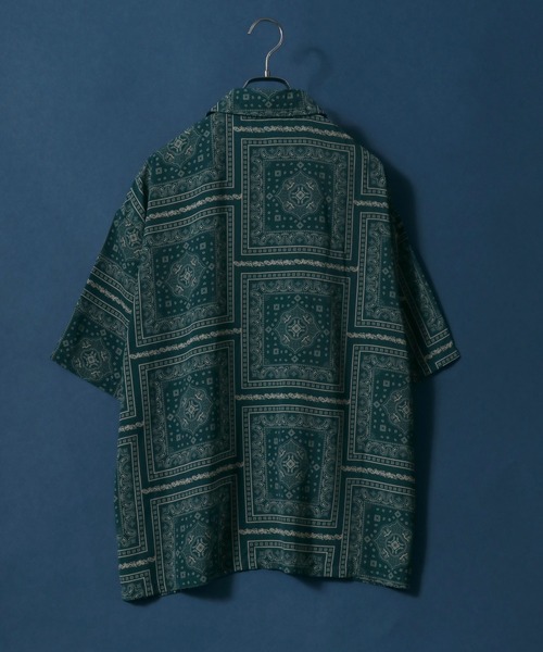 ANPAS(アンパス)の「Total Pattern Print Big Silhouette Open Collar Shirt/総柄プリント ビッグシルエット オープンカラーシャツ(シャツ/ブラウス・メンズ・ライトグレー/パープル/グリーン・LL/M/L)」の7枚目の写真