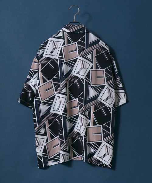 ANPAS(アンパス)の「Total Pattern Print Big Silhouette Open Collar Shirt/総柄プリント ビッグシルエット オープンカラーシャツ(シャツ/ブラウス・メンズ・ライトグレー/パープル/グリーン・LL/M/L)」の9枚目の写真