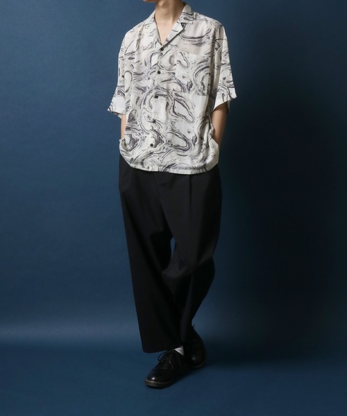 ANPAS(アンパス)の「Total Pattern Print Big Silhouette Open Collar Shirt/総柄プリント ビッグシルエット オープンカラーシャツ(シャツ/ブラウス・メンズ・ライトグレー/パープル/グリーン・LL/M/L)」の18枚目の写真