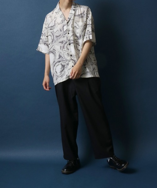 ANPAS(アンパス)の「Total Pattern Print Big Silhouette Open Collar Shirt/総柄プリント ビッグシルエット オープンカラーシャツ(シャツ/ブラウス・メンズ・ライトグレー/パープル/グリーン・LL/M/L)」の17枚目の写真