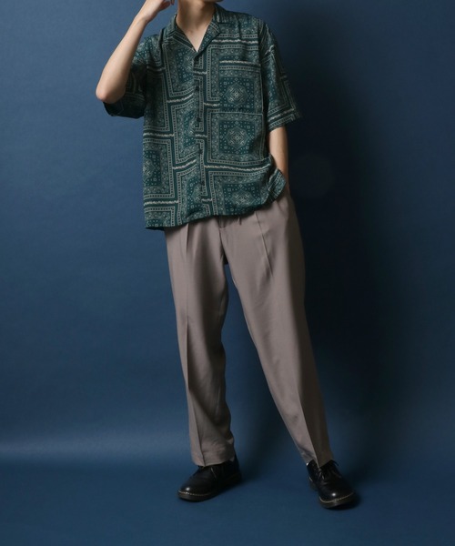 ANPAS(アンパス)の「Total Pattern Print Big Silhouette Open Collar Shirt/総柄プリント ビッグシルエット オープンカラーシャツ(シャツ/ブラウス・メンズ・ライトグレー/パープル/グリーン・LL/M/L)」の19枚目の写真