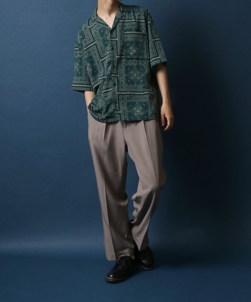 ANPAS(アンパス)の「Total Pattern Print Big Silhouette Open Collar Shirt/総柄プリント ビッグシルエット オープンカラーシャツ(シャツ/ブラウス・メンズ・ライトグレー/パープル/グリーン・LL/M/L)」の20枚目の写真