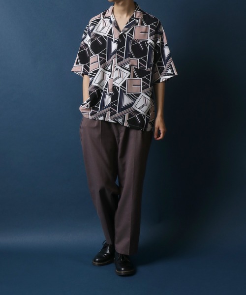 ANPAS(アンパス)の「Total Pattern Print Big Silhouette Open Collar Shirt/総柄プリント ビッグシルエット オープンカラーシャツ(シャツ/ブラウス・メンズ・ライトグレー/パープル/グリーン・LL/M/L)」の22枚目の写真