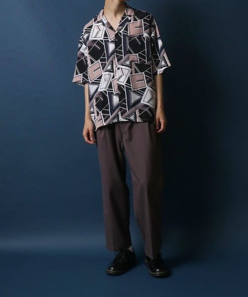 ANPAS(アンパス)の「Total Pattern Print Big Silhouette Open Collar Shirt/総柄プリント ビッグシルエット オープンカラーシャツ(シャツ/ブラウス・メンズ・ライトグレー/パープル/グリーン・LL/M/L)」の21枚目の写真