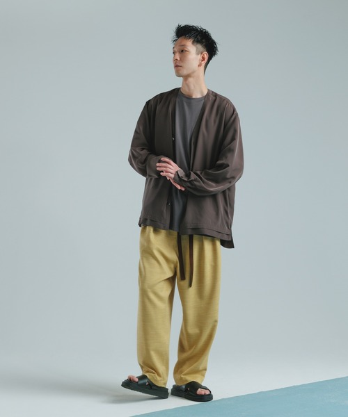 ADAM ET ROPE'(アダムエロペ)の「【WEB限定】麻調 ワイドルーズ イージー スラックス/ストレッチ/吸水速乾/イージーケア(その他パンツ・メンズ・ブラック/ダークブラウン/ネイビー/イエロー・M/L)」の16枚目の写真