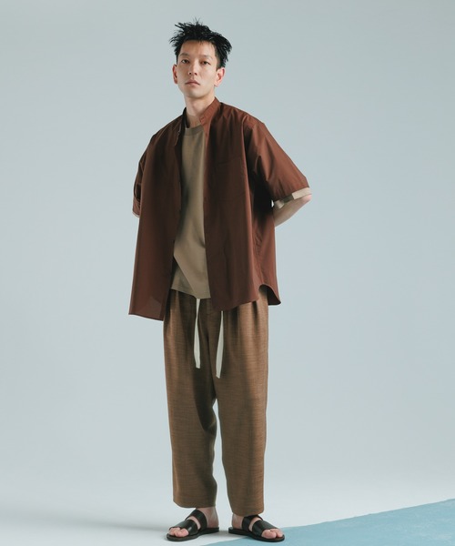 ADAM ET ROPE'(アダムエロペ)の「【WEB限定】麻調 ワイドルーズ イージー スラックス/ストレッチ/吸水速乾/イージーケア(その他パンツ・メンズ・ブラック/ダークブラウン/ネイビー/イエロー・M/L)」の19枚目の写真