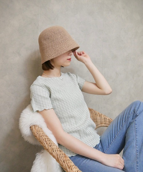 Reurie'（レウリィ）の「バケットハット（ハット・レディース・ベージュ/ブラック・FREE）」の5枚目の写真