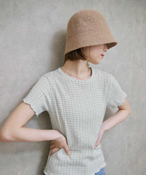 Reurie'（レウリィ）の「バケットハット（ハット・レディース・ベージュ/ブラック・FREE）」の4枚目の写真