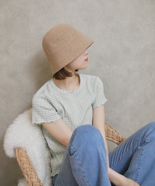 Reurie'（レウリィ）の「バケットハット（ハット・レディース・ベージュ/ブラック・FREE）」の6枚目の写真