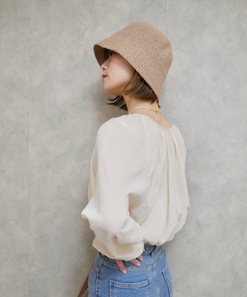 Reurie'（レウリィ）の「バケットハット（ハット・レディース・ベージュ/ブラック・FREE）」の8枚目の写真