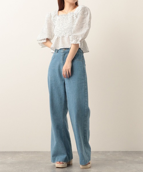 Heather（ヘザー）の「柄アソートシャーリングブラウス　285593（シャツ/ブラウス・レディース・ブラック系その他/ホワイト系その他/ブルー系その他/イエロー系その他/ホワイト系その他2・FREE）」の9枚目の写真