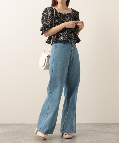 Heather（ヘザー）の「柄アソートシャーリングブラウス 285593